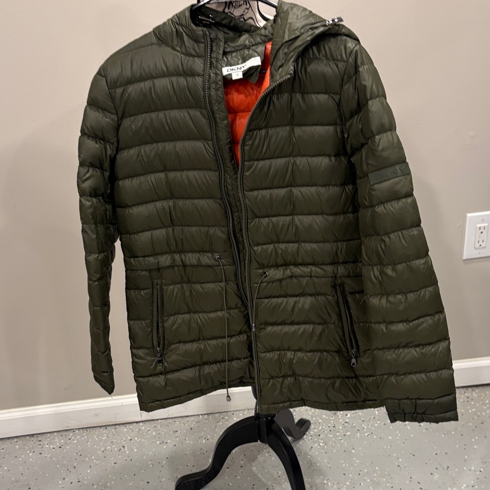 DKNY Dark Green Puffer Jacket NWOT